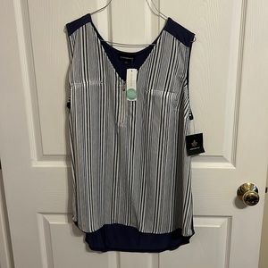 Fortune & Ivy size 1X navy blouse